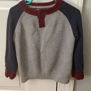 Cat & Jack Gray and Burgundy Kids' Sweater 3T